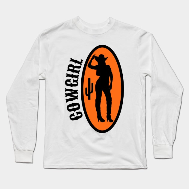 Reverse Cowgirl Long Sleeve T-Shirt by Marko Pasha